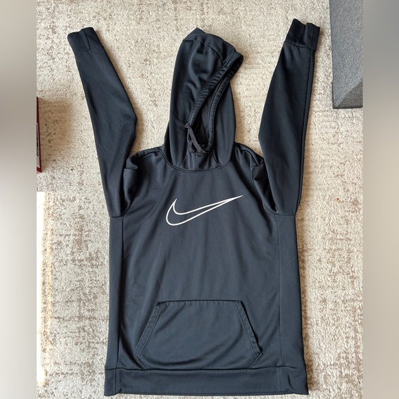 Nike Tops - Nike Swoosh Just Do It Black Hoodie Sweatshirt Womens